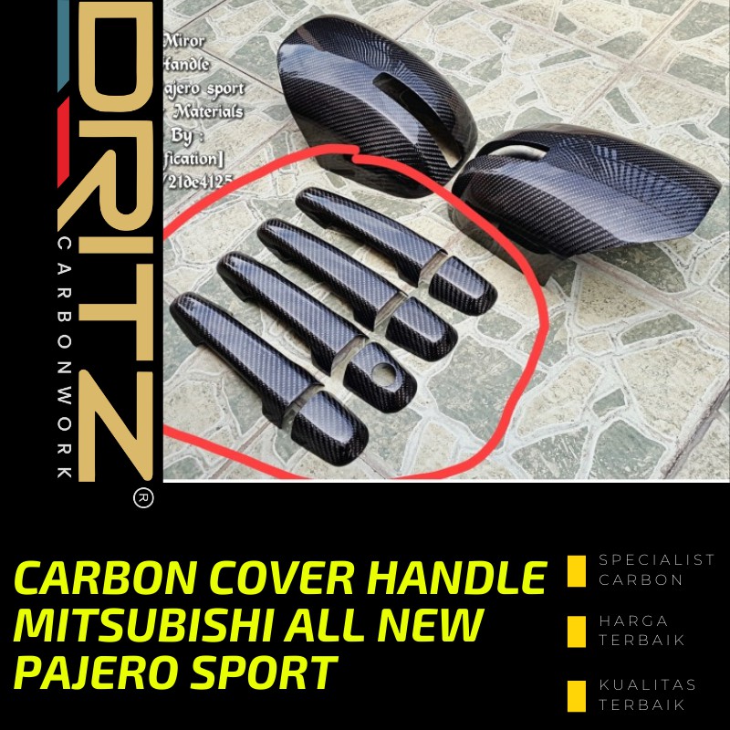 High Quality Asli Carbon Kevlar Cover HANDLE MITSUBISHI PAJERO SPORT 2008 2015 aksesoris variasi int