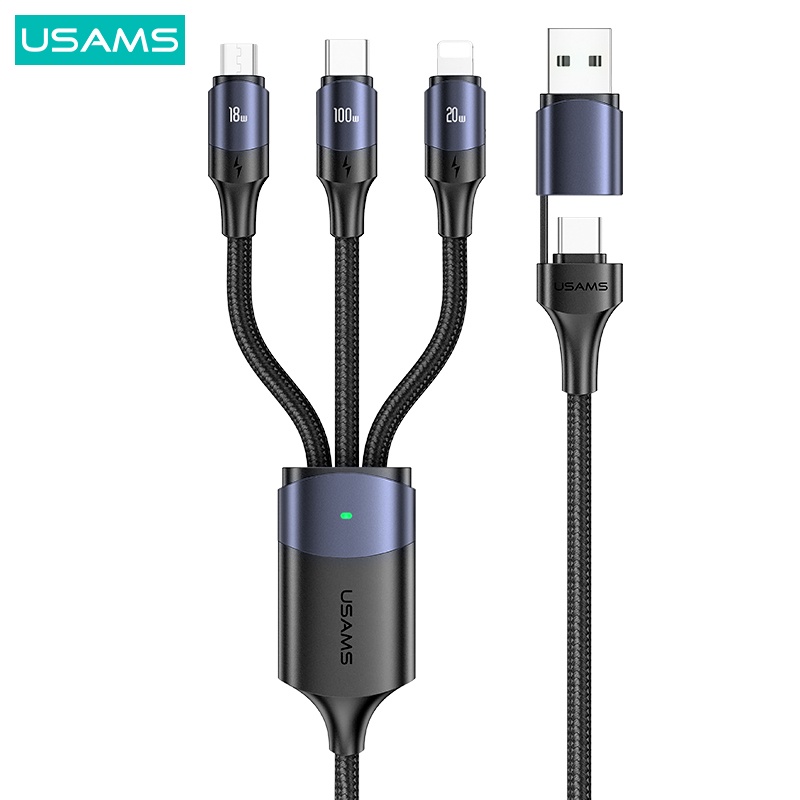 USAMS U71 Kabel Data Fast Charging All in one 100W PD/QC/AFC/FCP 1.2M