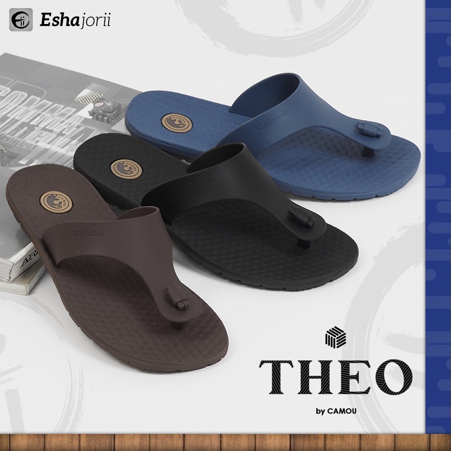 NEW Sandal Jepit Pria Original Karet Anti Slip Casual Eshajorii CAMOU THEO