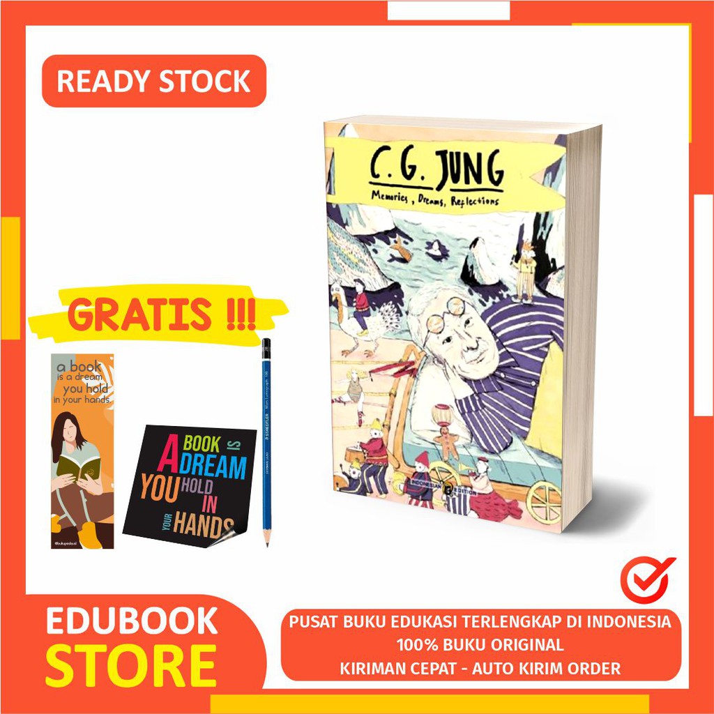 

BUKU MEMORIES DREAMS REFLECTIONS - C.G. JUNG - SHIRA MEDIA - ( BONUS PENSIL 2B )