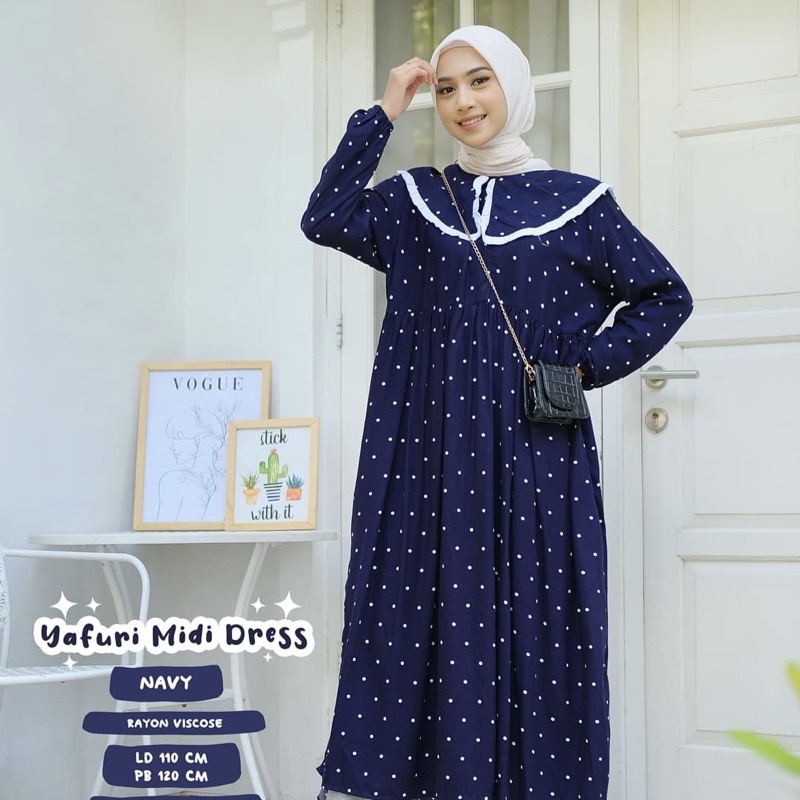 SANSO MIDI DRESS MOELA POLKA RAYON VISCOSE PREMIUM