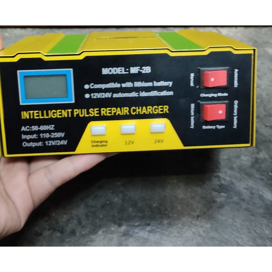 OTOHEROES Charger Aki Mobil Lead Acid Smart Battery Charger 12V/24V 6-105AH - MF-2B - Yellow