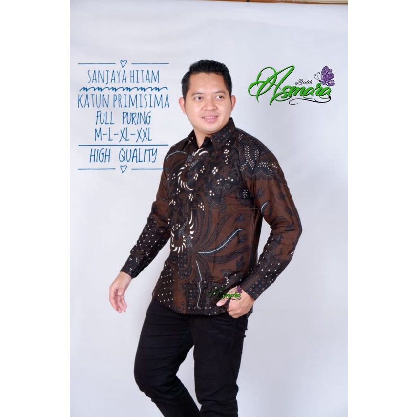 SANJAYA HITAM ASMARA KEMEJA BATIK PRIA SOLO LENGAN PANJANG LAPIS FURING PREMIUM MERAK KHAYANGAN WULU GADING BANYU PINK  BANYU BIRU BISONO HIJAU WENING DEWARI  GREEN PEKSI MUSTIKA SETYA KENCONO BLACK MODANG PUNAKAWAN SEKAR ARUM KIPAS WULU TAKO SAWUNG