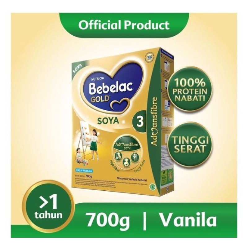 Susu Bebelac Gold Soya 3 Rasa Vanila 700gr