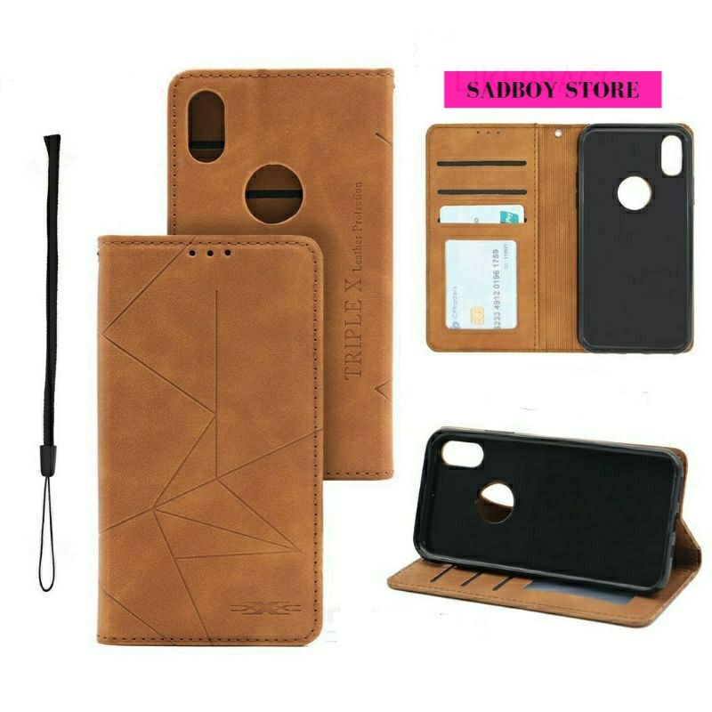 FLIP COVER MAGNET SAMSUNG J4+ J6+ J7+ A7 2018 Flip Leather Case Cover Wallet Magnet SADBOY STORE Lea