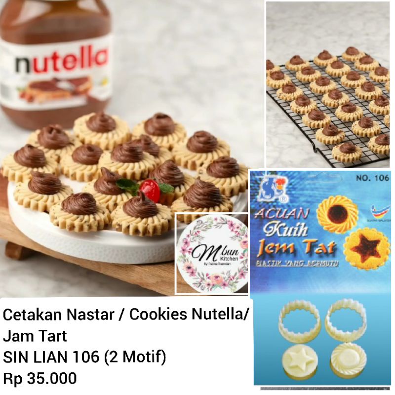 Cetakan / Acuan No.106 No.101 No. 103 / 173 / 104 untuk  Nastar / Jam Tart / Cookies Nutella dan spuit kerang import