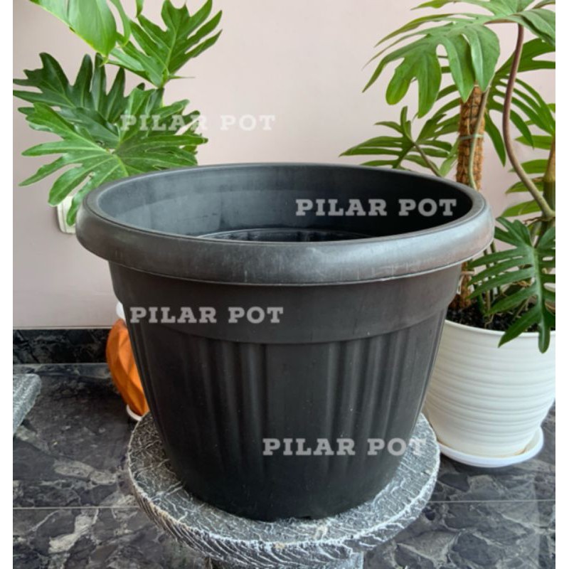 Pot bunga plastik hitam GRACE 35cm - grace kuping