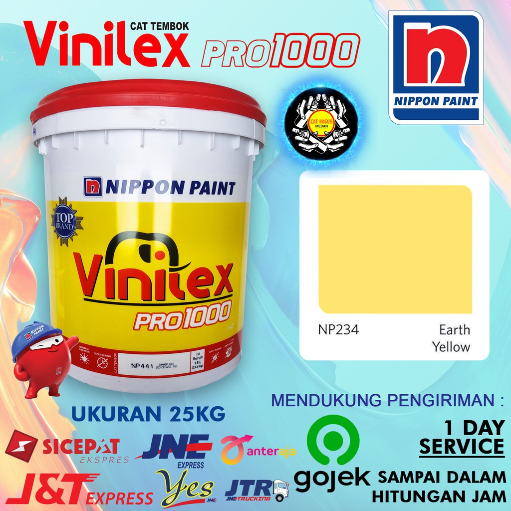 CAT AIR TEMBOK DINDING VINILEX 25 KG WARNA NP 234 EARTH YELLOW NP234 KUNING 25KG 20 KG INTERIOR EXTE