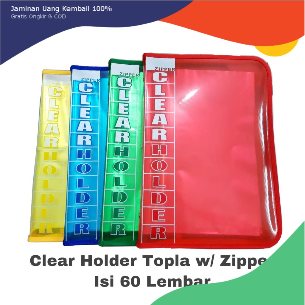 

Clear Holder Zipper Topla Isi 60 Lembar/Map Dokumen/Map Plastik Resleting/Document Keeper