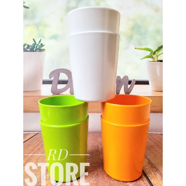 PROMO 6.PCS GELAS MINUM HARIAN MELAMINE POLOS