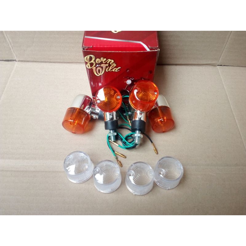 sen sein reting palu tabung double mika plastik krom variasi honda cb gl c70 tiger mp megapro yamaha