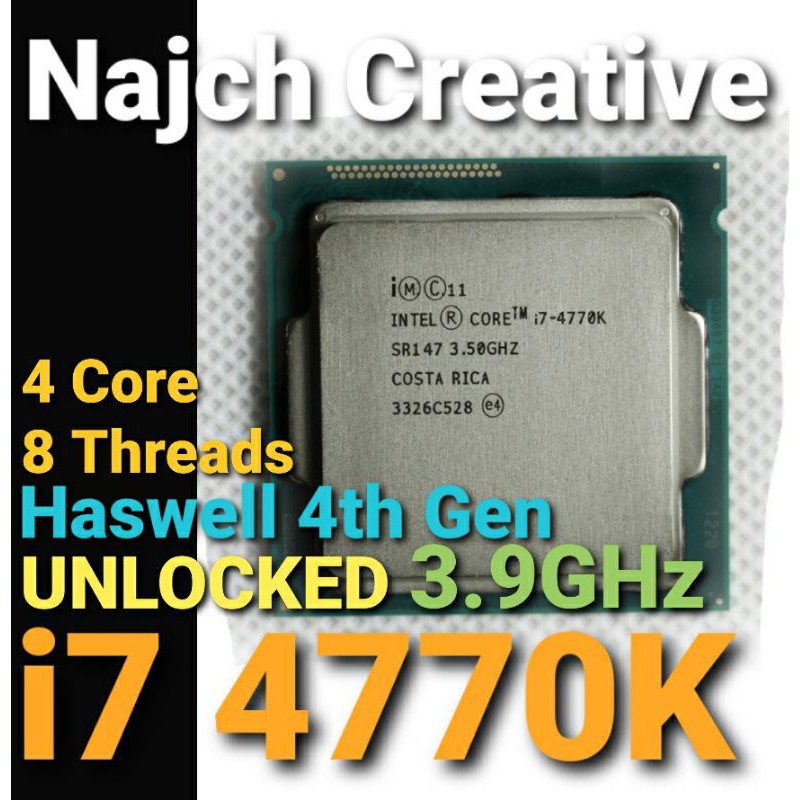 Core i7 4770K Haswell Unlocked OC Processor 1150 Haswell 3.9GHz