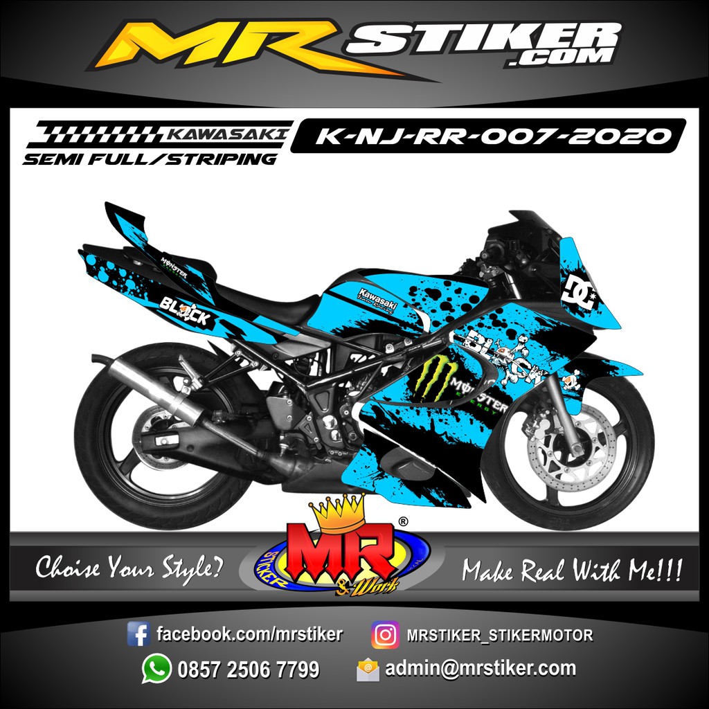 Stiker Motor Decal Kawasaki Ninja Rr Striping Modifikasi Shopee Indonesia