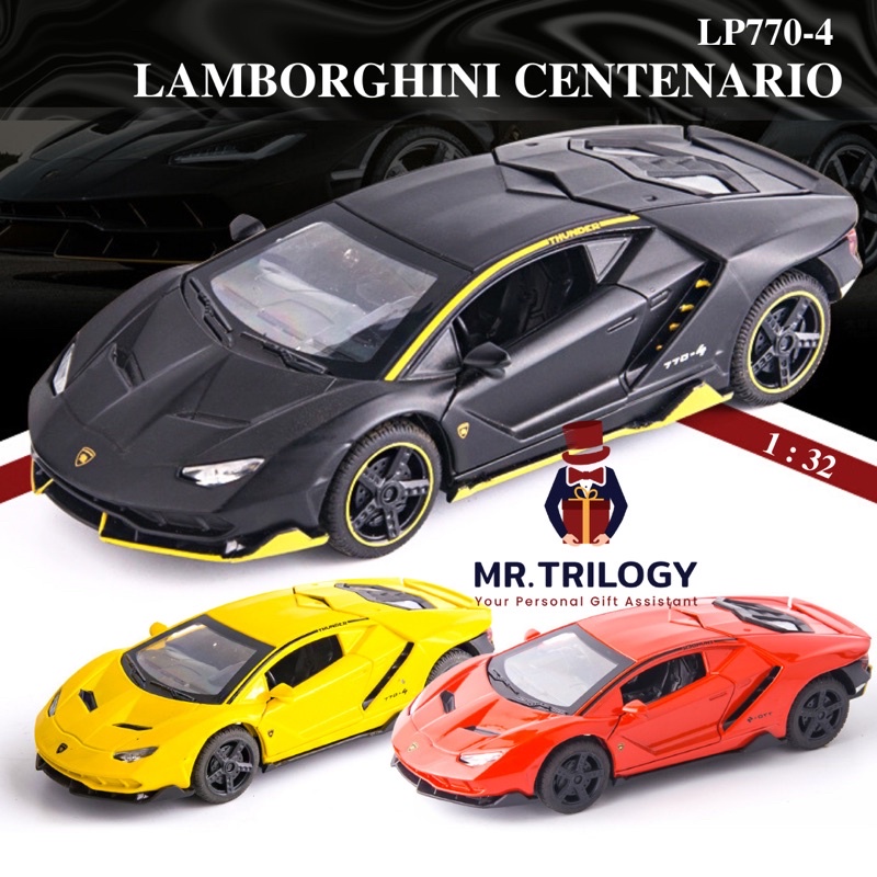 Diescast Mobil Lamborghini Centenario LP770 1:32 Miniatur Sport Car Koleksi Hobi Pria Mewah Kado Gift Hadiah