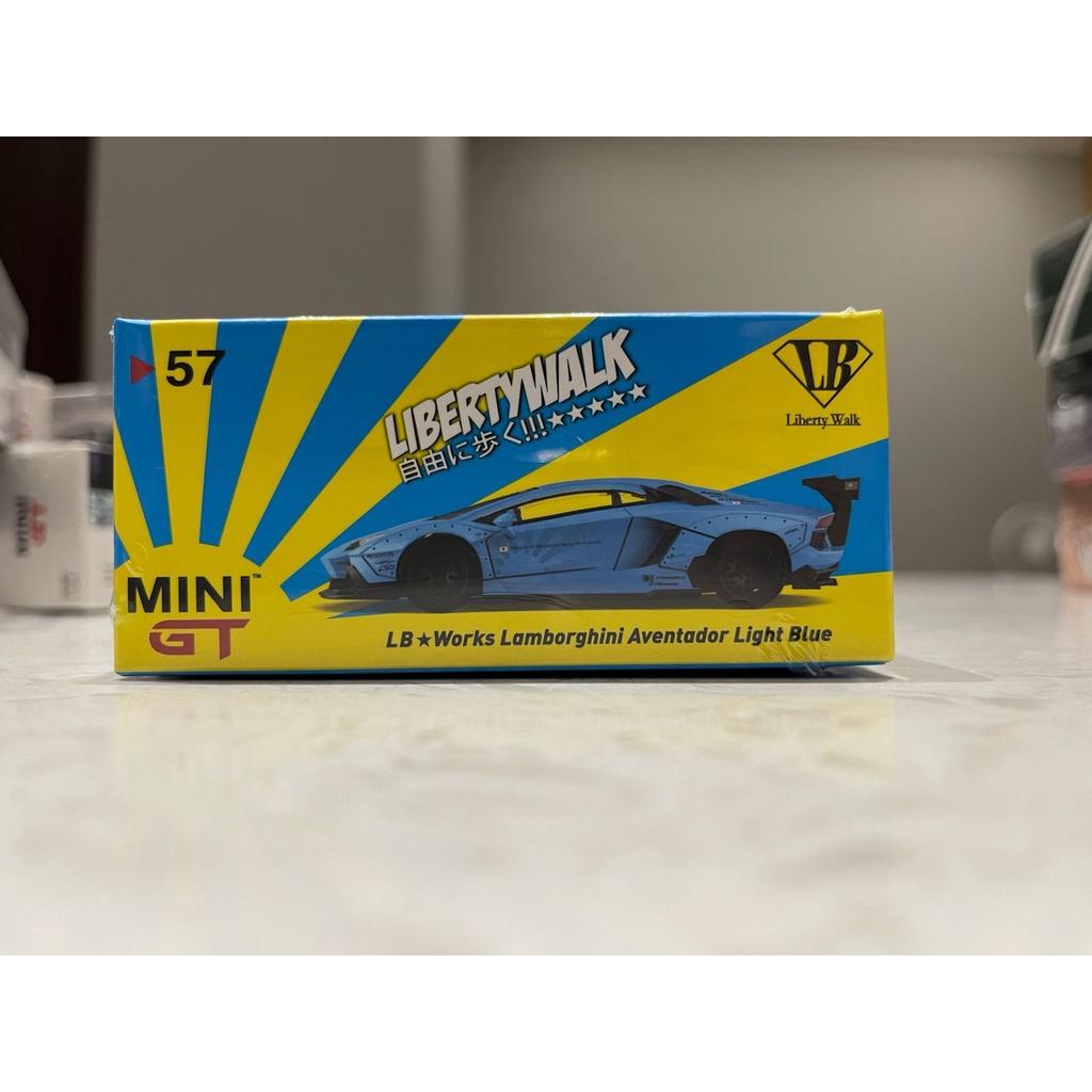 MiniGT Lbwk Lamborghini Aventador Light Blue 57 Mini GT