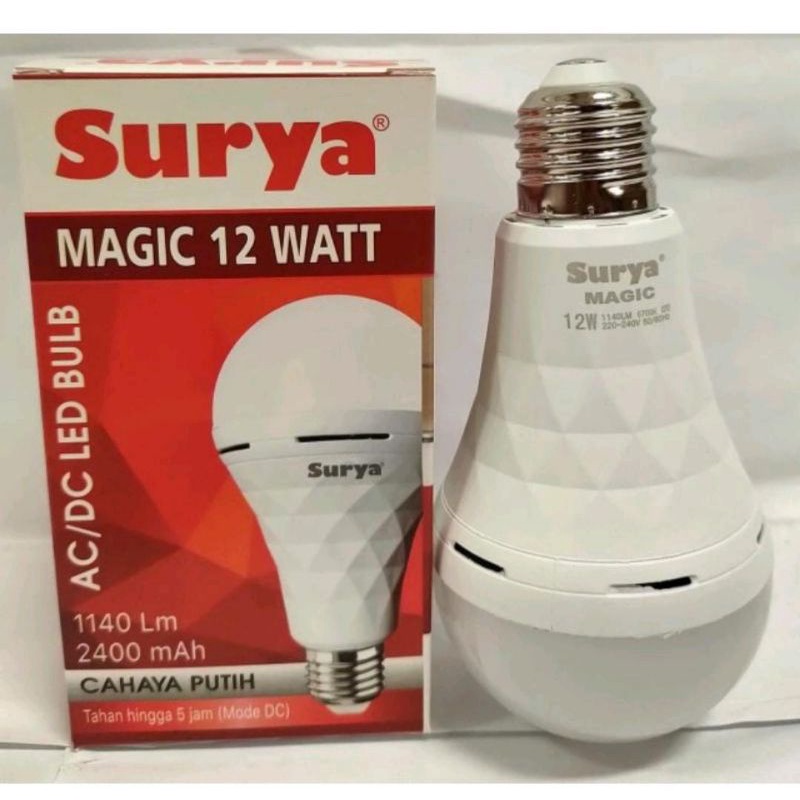 lampu emergency led SURYA MAGIC 9 - 12 - 18 WATT - lampu darurat 2 fungsi rechargeable