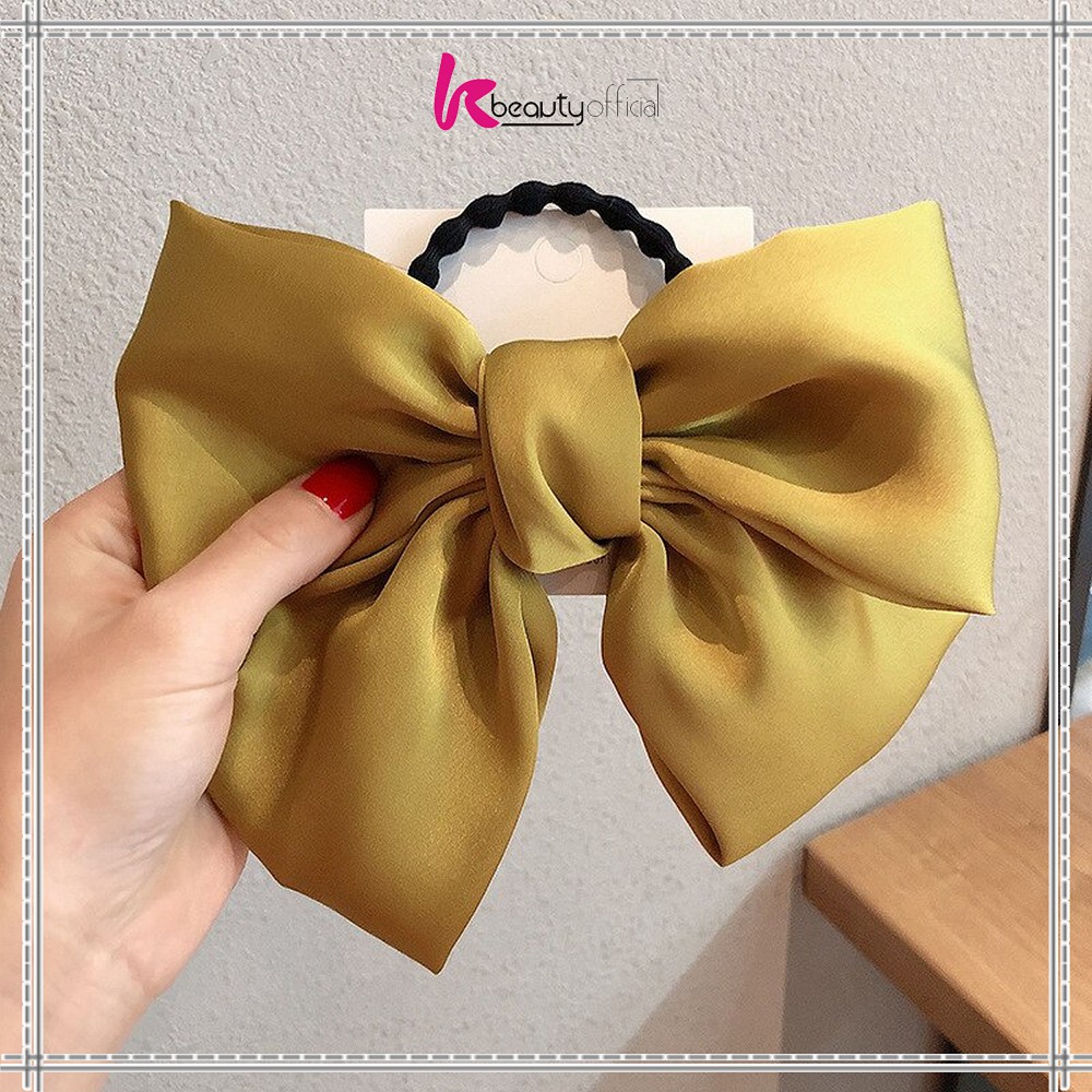 KB-C160 Ikat Rambut Pita Besar Kuncir Rambut Hairband Aksesoris Wanita Kunciran Rambut Korea Style-PITA KUNING