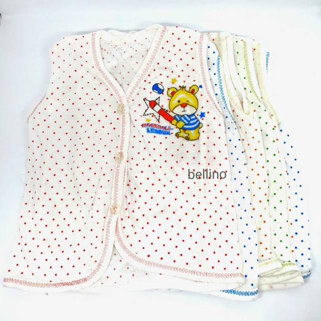 Grosir 5pcs Baju Baby New Born 0-3 Bulan Tanpa lengan Polkadot Murah / Baby gift Kado Bayi By Belbra