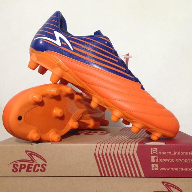 PR00M00 Sepatu Bola Specs Barricada Genoa 19 FG Orange Galaxy Blue 100841 Ori MURAH