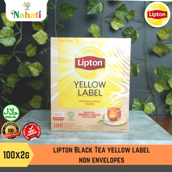 Jual Lipton Tea Bag Yellow Label Black Tea Non Envelopes 100x2g