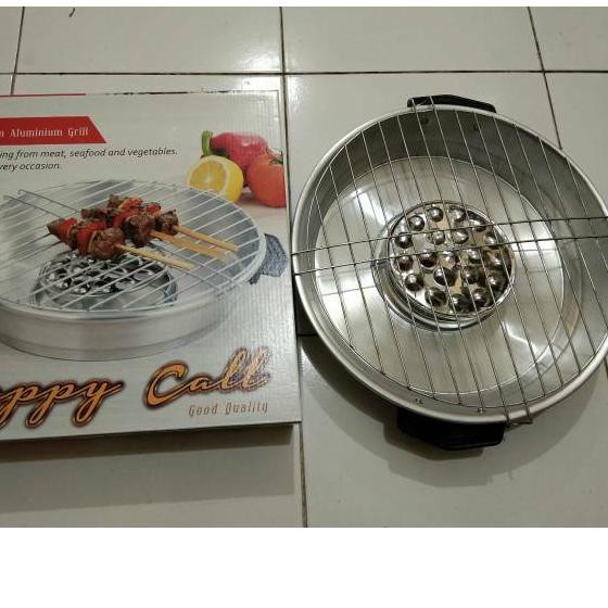 _ YMX Happy Call Grill Alat Panggangan Sate Bakaran Sosis Pemanggang Ikan Panggang Daging Ayam Roast