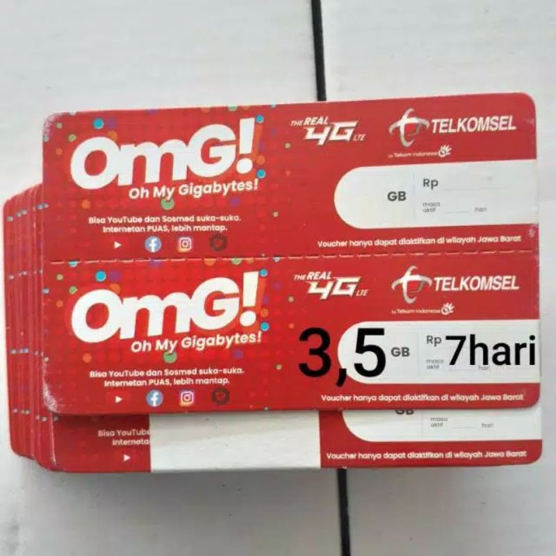 Voucher Telkomsel 3.5gb 7 hari termurah