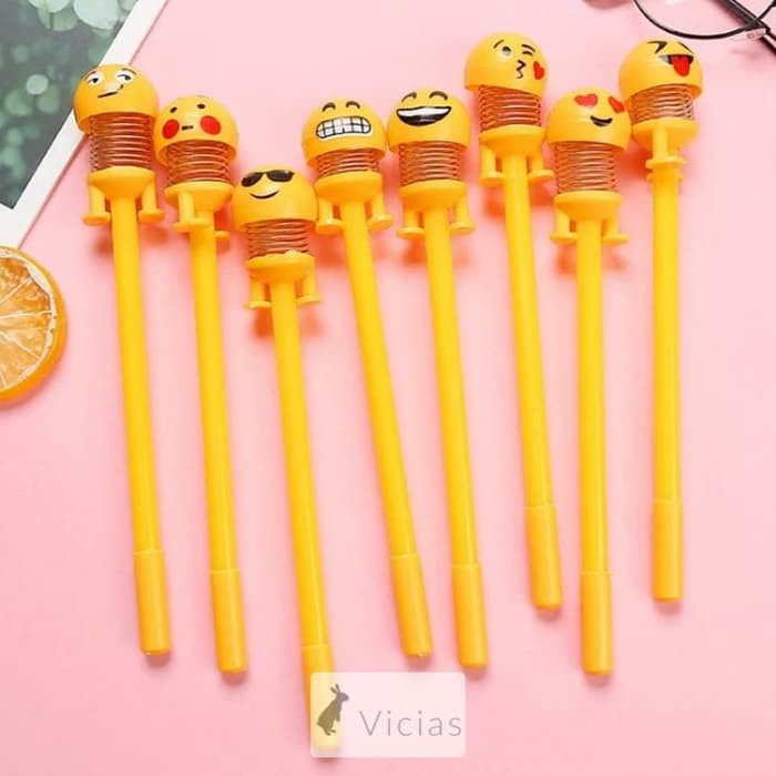 

nn PEN03 LED - Pulpen Pena Lampu Import Unik karakter EMOJI Spring Doll