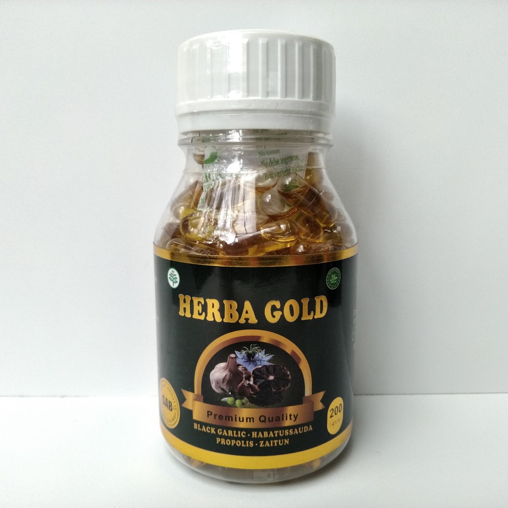 Kapsul Herba Gold isi 200 - Black Garlic Habbatussauda Propolis Zaitun