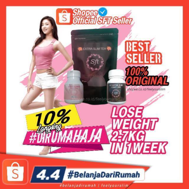 SFT HEALTHY (Luxury Extraslim Tea) 50caps + 50caps + 40sachet Tea