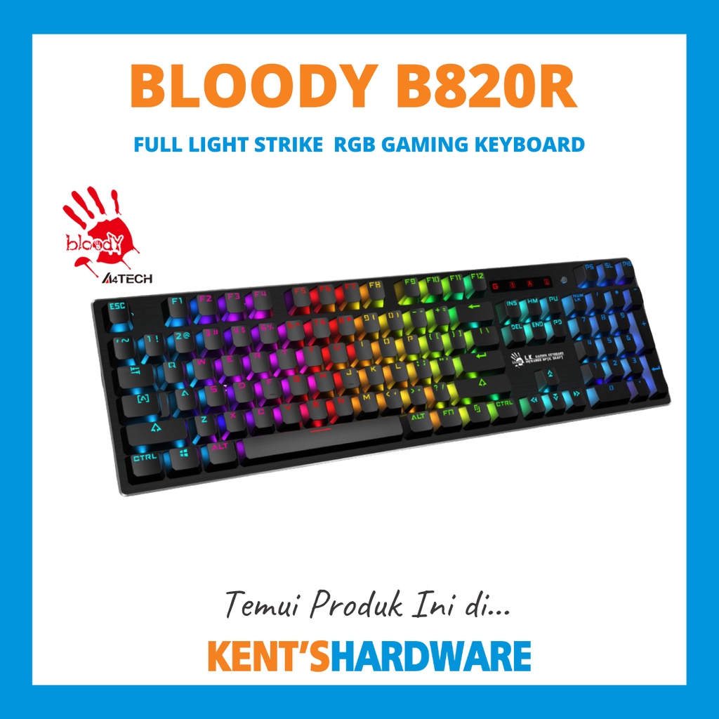 Bloody B820R Keyboard Gaming RGB Mekanik LK Optic Switch - Full-size Black