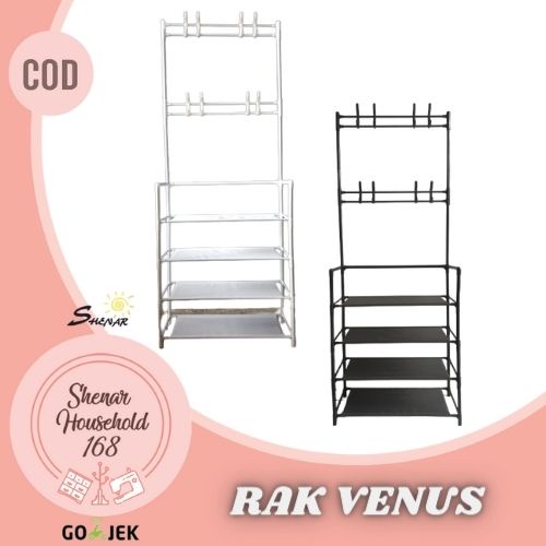 SHENAR ,   VENUS UNIQ  PORTABLE CLOTH RACK RAK GANTUNG SERBGUNA TOILET RAK SEPATU LEMARI GANTUNG RAK  STAND HANGER BAJU KRUDUNG TOPI  TAS DASI  JAS JAKET  RAK GANTUNG TOILET KAMAR  (BISA COD )