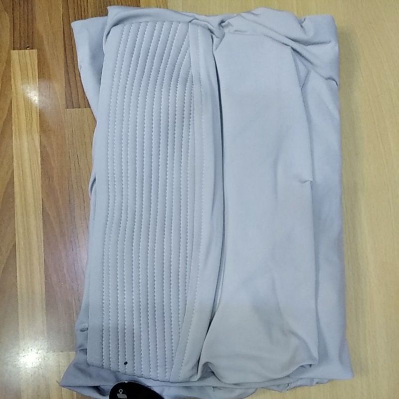 Lulu Hijab New Umi Kulsum / Jilbab bergo khimar bahan stella-Abu muda