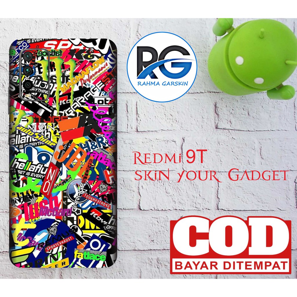 garskin hp redmi 9T motif stiker code 1-2 free cusstom motif via chat