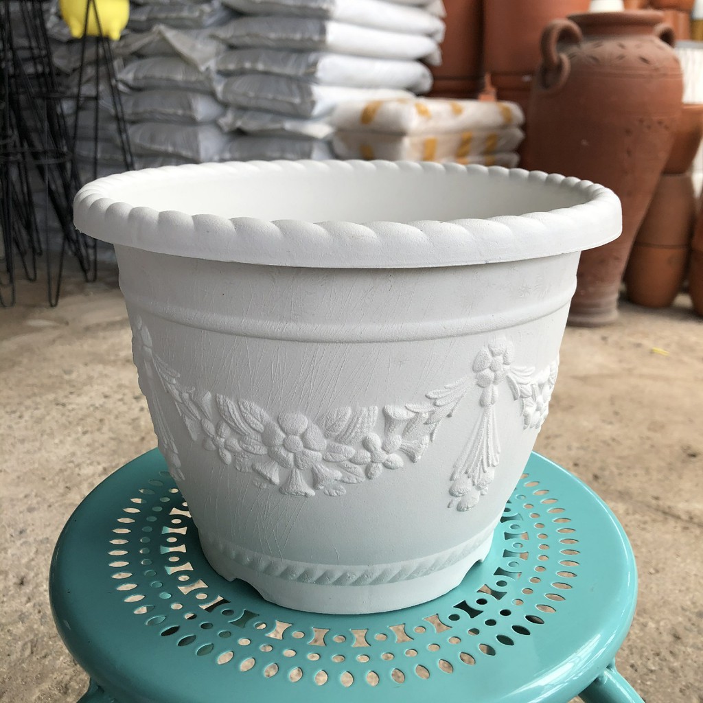 Pot Plastik Shallom Glory 25 Putih - Diameter 23 cm - Tebal & Awet