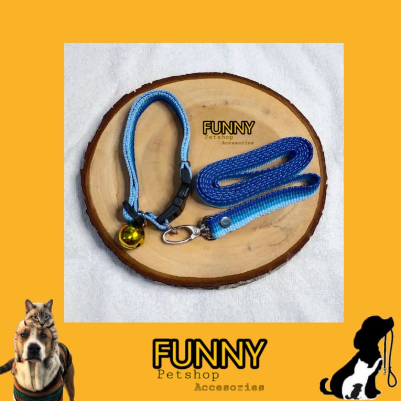 tali kalung anjing kecil/ tali penuntun anjing / kalung + tali kucing&anjing
