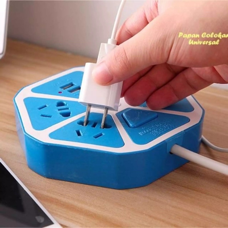[MA] Stop Kontak USB / Socked Charger Hexagon / USB Soket Universal Vanstar versi ON OFF