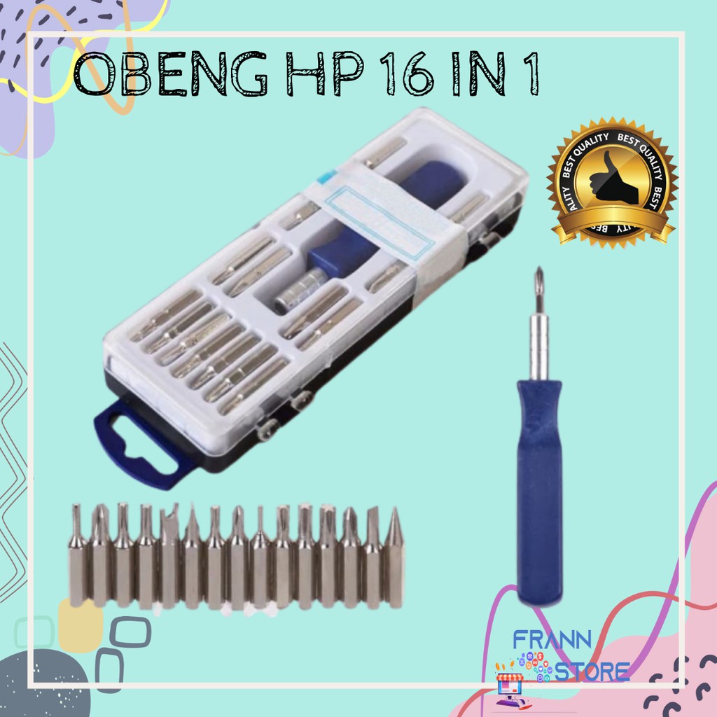 Kotak Obeng Set 16 Pcs Obeng Hp Full Set Obeng Hp Murah Obeng Hp Set Obeng Laptop