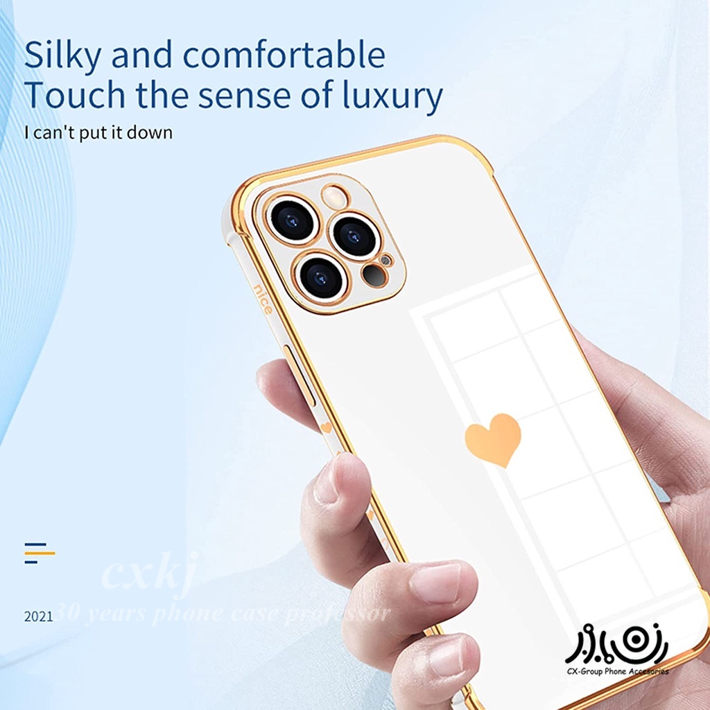 6D Plating phone case for iPhone X XS MAX XR 11 Pro 6+ 6s plus  Electroplated Love Heart silicone shockproof case camera protector back cover