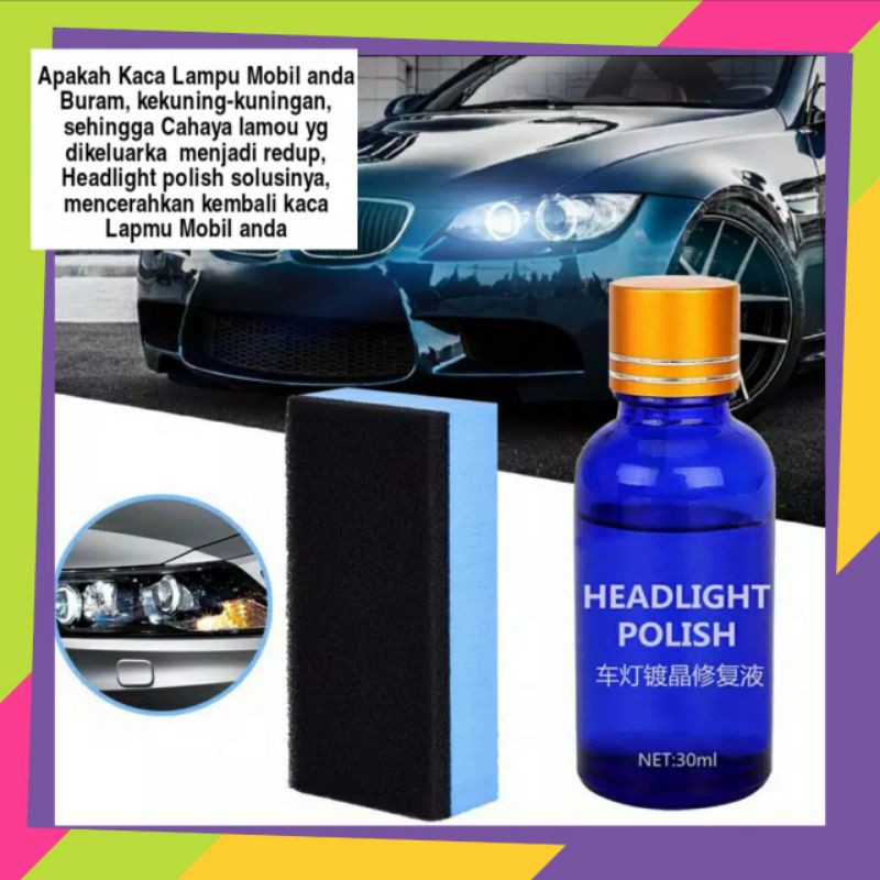Headlight Polish Pembersih Kaca Lampu Mobil buram menguning