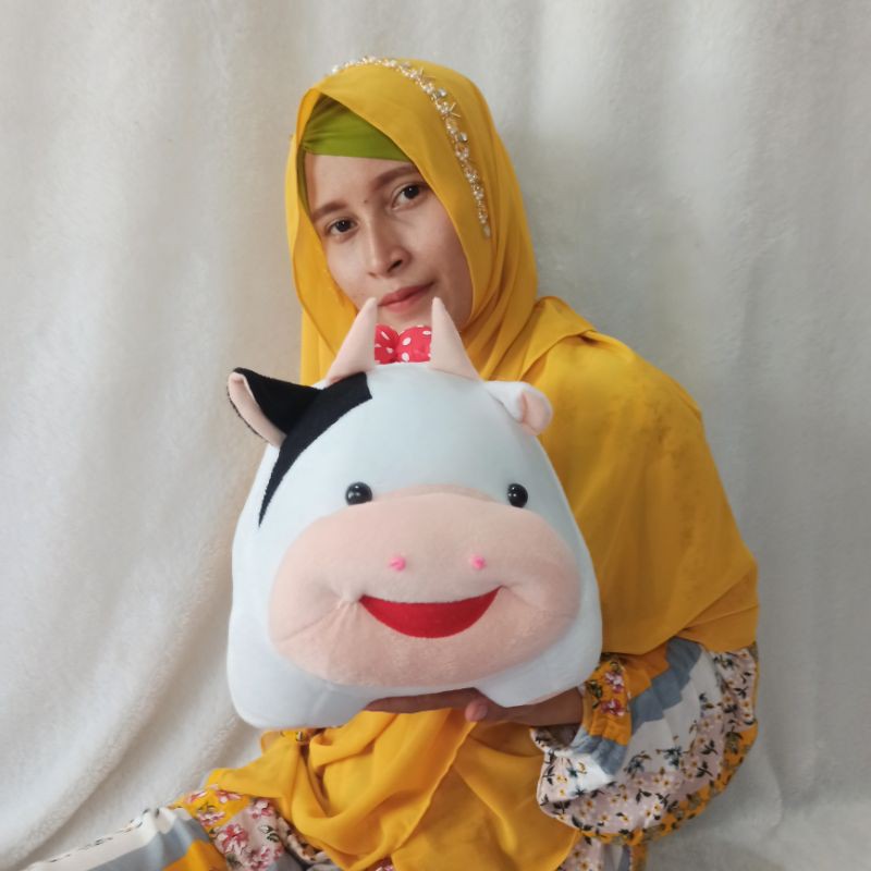 Boneka sapi melata hitam putih L murah