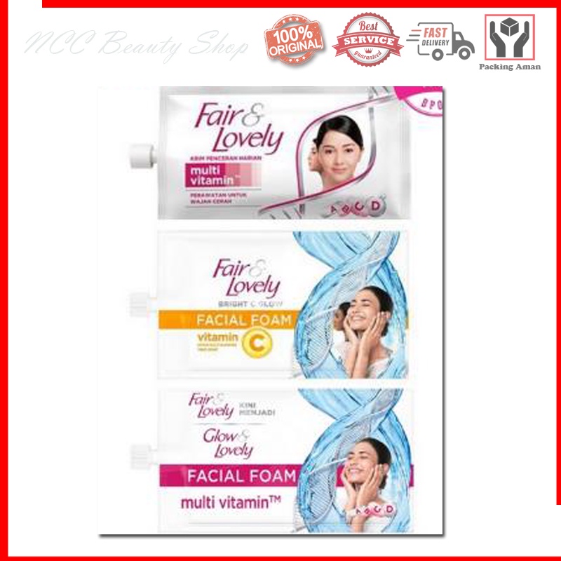 * NCC * Fair And Lovely Brightening Facial Foam dan Krim Pencerah Harian dan Multivitamin - Kemasan Sachet