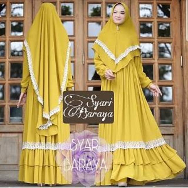 SYARI BARAYA 8 WARNA CANTIK DAN MURAH /GAMIS MUSLIM TRENDY BERKUALITAS KEKINIAN/BAJU MUSLIM SYAR'I