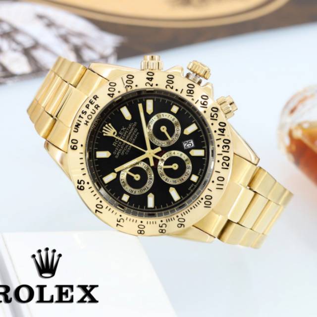JAM TANGAN PRIA ROLEX CHRONO VARIASI TANGGAL AKTIF