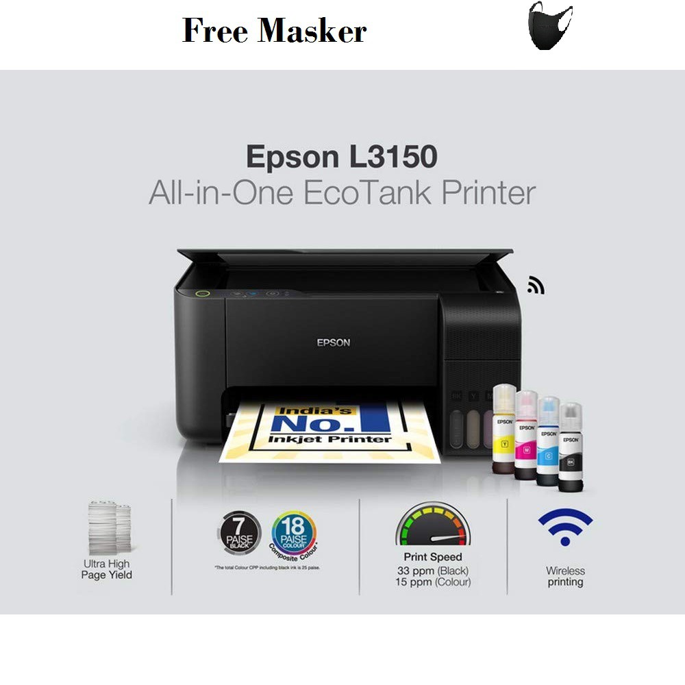 PRINTER EPSON L3150 / L 3150 Wifi All In One PRINT SCAN ...