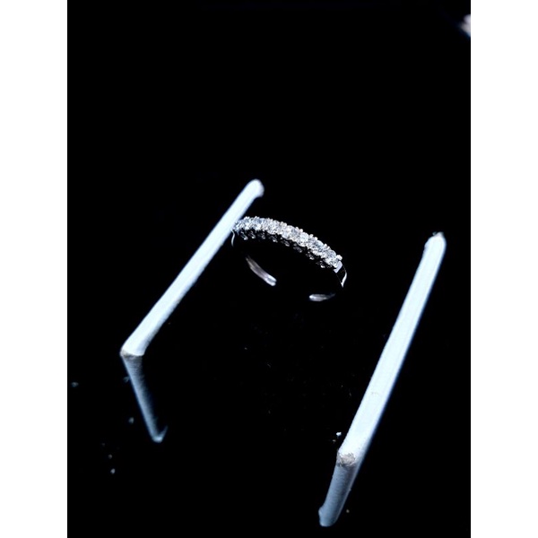 cincin listring mata 8 emas putih berlian asli