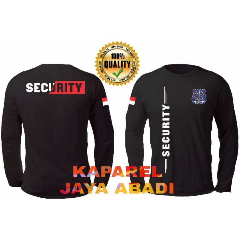 Kaos Logo Security Lengan Panjang / Baju Security/Atasan Pria Wanita Satpam Security Kaos Polisi