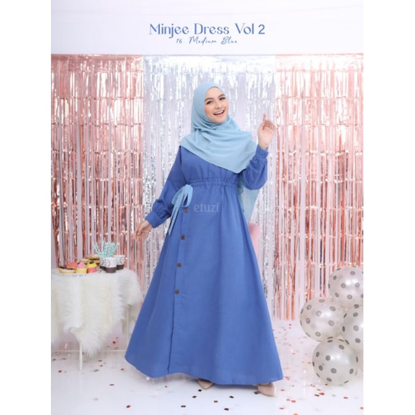 Etuzi Hijab Baju Muslim Gamis Syari Polos Minjee Dress vol 2