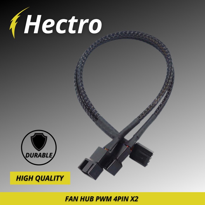 HECTRO Kabel Fan Hub Pwm 4pin x2 Sleeve Kipas Splitter Casing 4 pin