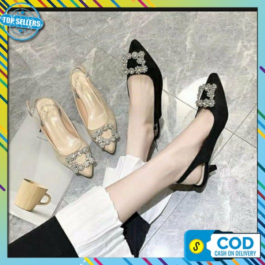 Sendal Ibu2 Sandal Hils Ibu Ibu Murah Haihils Terbaru 2021 Haihil Kond Heels Gesper Otp23