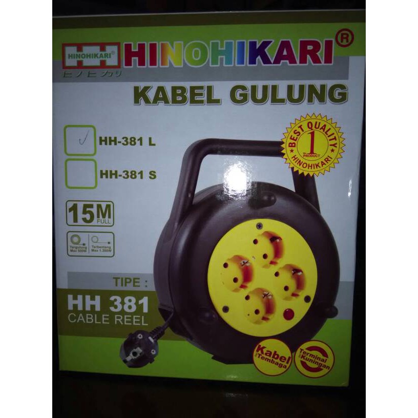 Box Kabel Gulung Rol Hinohikari 15m Full SNI 381L